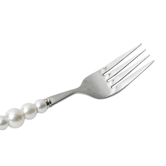 Вилка, столовые приборы, гладкая поверхность, товары для дома, удобная ручка, обеденная ложка из искусственного жемчуга из нержавеющей стали, практичная столовая, легко моется