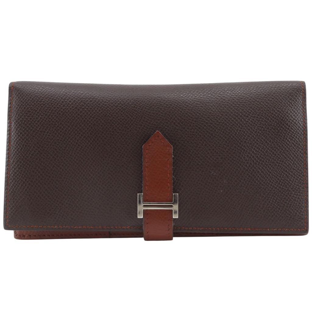HERMES Beansufla Purse By color Brown/SilverHardware Epsom unisex Used