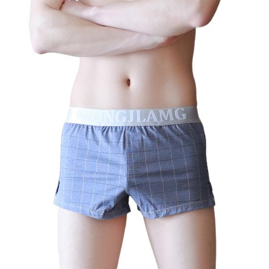 Soutong Мужские трусы в клетку с широким поясом, мягкие, средней посадки, свободные боксеры-брифы, мужские трусы