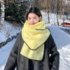 White Scarf Women's New Winter Versatile Knitted Wool Including Wool Warm Scarf