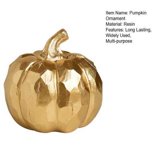 Indoor Modern Pumpkin Fall Decor Shiny Vivid Color Holiday Party Elegant Tabletop Decoration Resin Artificial Pumpkin
