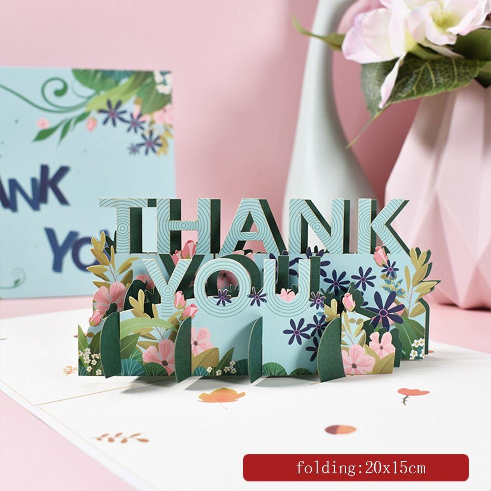 For Mom&Wife Mother's Day Teacher's Day Flower Greeting Cards Pop Up Blessing Card 3D Bouquet Card