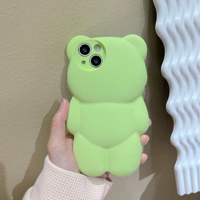 Противоударный чехол для телефона Ins с мультяшным 3d медведем для Iphone 13 11 12 Pro Max Xs Max Xr X Xs, силиконовая защита линз, мягкая задняя крышка