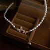 Butterfly pearl necklace women's pendant niche design retro high-end temperament collarbone chain neck chain tide