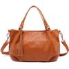 Stylish Women's Hand-held Skew Straddle Single Shoulder Bucket Wrap Top Layer Genuine Leather Women's Bag