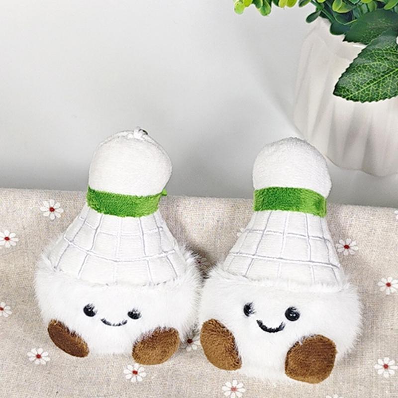 1 Piece Creative Pendant Cute Cartoon Badminton Keychain Soft Cotton Filled Plush Doll Backpack Decoration Holiday Birthday Gift