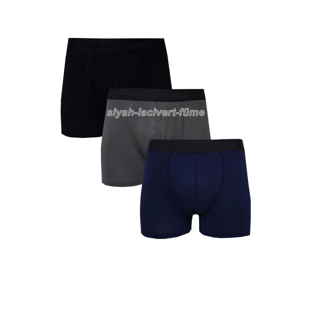 3 пары мужских трусов-боксеров из лайкры и модала из однотонного хлопка высшего качества