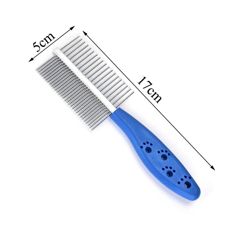 Professional Pet Combs Hair Remover Stainless Steel Teeth Dual-Sided Brush Cat Dogs Grooming Cleaning Tools For Short Long Hair