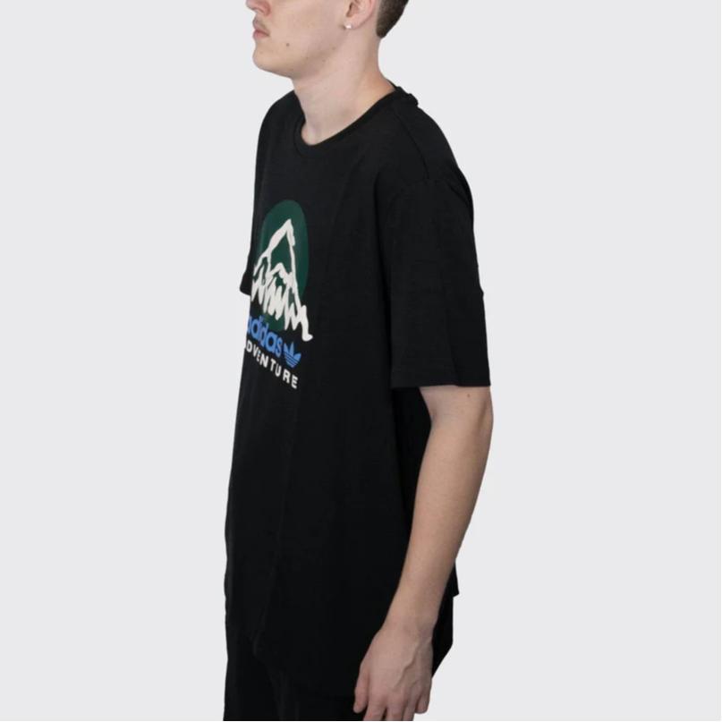 Adidas Originals ADVENTURE MOUNTAIN FRONT T Shirt Men's Black IC2361