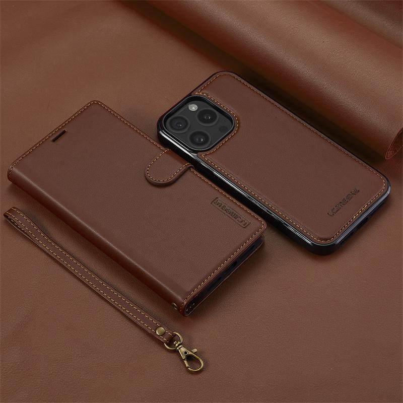 2 в 1 высококачественный ретро магнитный кожаный чехол-книжка для iPhone 16 15 14 13 12 11 XR XS/Samsung S24 Ultra S23 FE A55 A54 чехол-кошелек для карточек