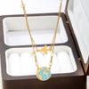 Designer Fly Plane Global Earth Pendant Necklace Women Men Couple Gold Plated Stainless Steel Anniversary Jewelry Romantic Gifts