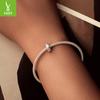 S925 Sterling Silver Love Star Silicone Ring Bead Diy Bracelet Beaded Jewelry Accessories Beads Loose Beads