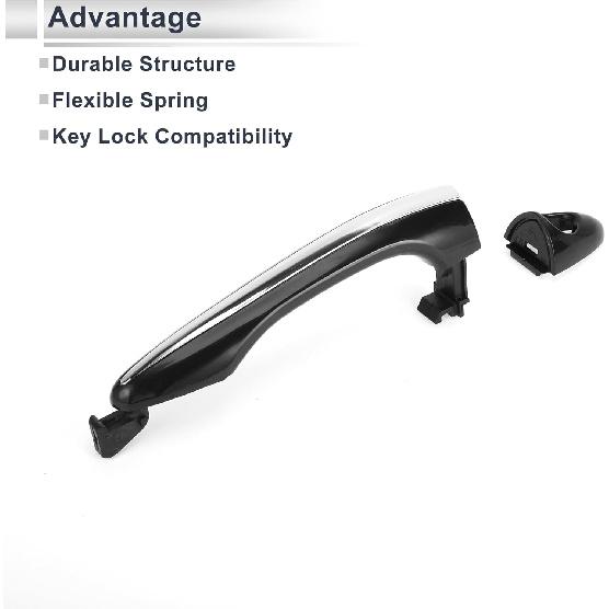 Front Left Car Exterior Door Handles for Kia Optima 2011-2015 Durable Door Handle Replacement No.826512T010 ABS 1 Pcs