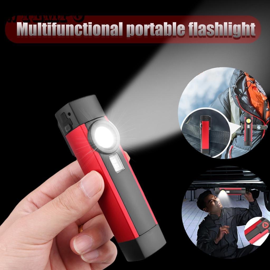 Multifunctional COB Work Light USB Charging Red Light Warning Light LED Flashlight with Magnet Portable Maintenance Lamp