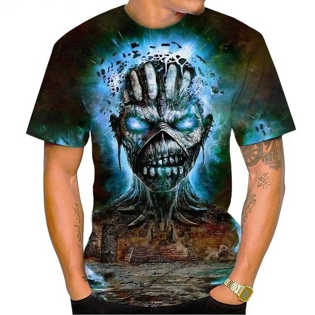 Футболка Live Dead 3D Printed Rock Music с круглым вырезом и коротким рукавом Heavy Metal Fashion Casual Mens Unisex Top