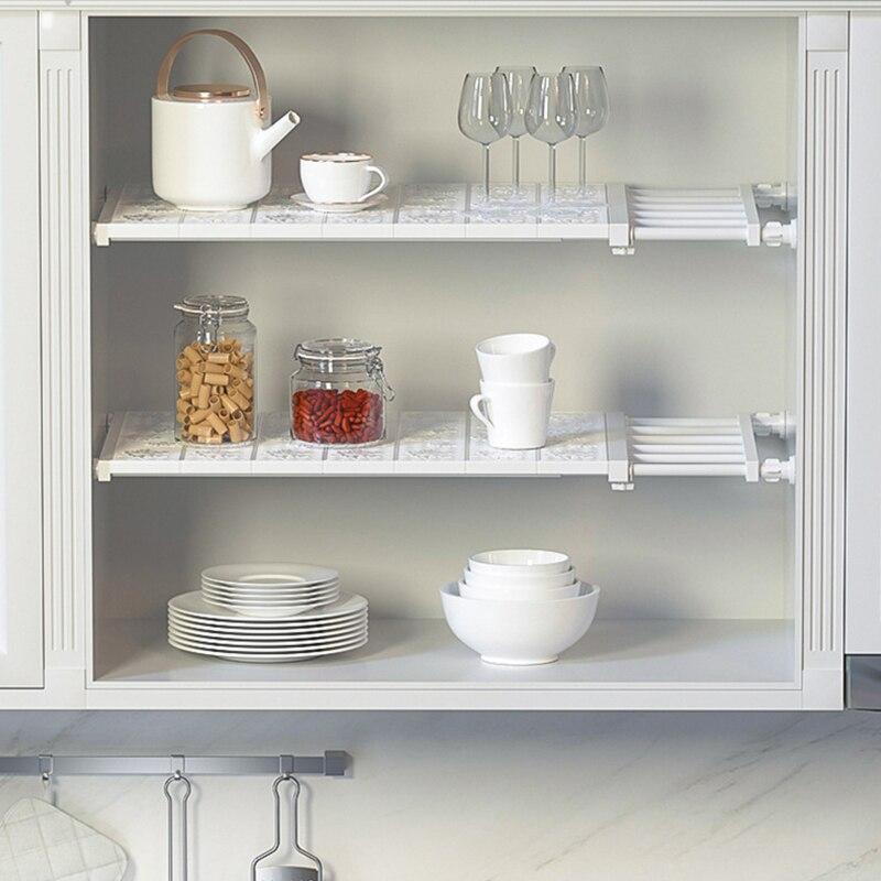 Telescopic Wardrobe Shelves Closet Storage Racks Kitchen Bathroom Shoes Cabinet Division Plates Wardrobe Separators