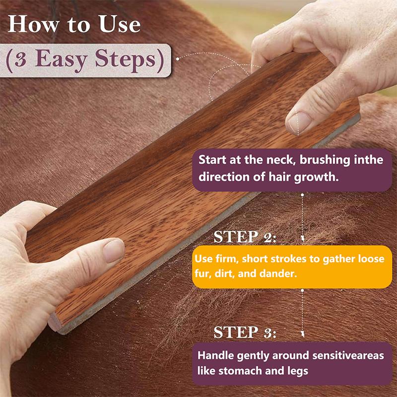 Portable Horse Grooming Brush Sweat Stain Scraper Durable Wear Resistant for Outdoor Riding Stable Equine Cleaning Tools