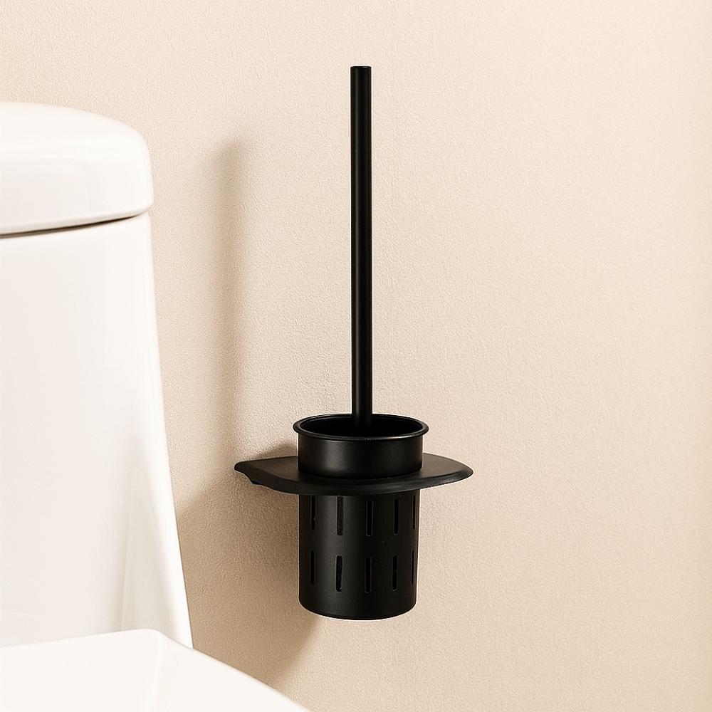 Wall Mounted Toilet Brush Set Long Handle Toilet Brush Holder Bathroom Accessories