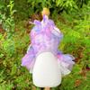 Purple Fairy Wing Pet Dog Clothes Fashion Luxury Handmade Lace Bow Princess Dress For Small Medium Dogs Chihuahua Puppy Outfits