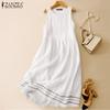 Women Casual O-neck Summer Sleeveless Dress