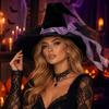Bandage Bow Witch Pointed Hat Adult Size Lolita Bucket Hat Gothic Cosplay Hat  Halloween Party