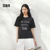 Женская хлопковая футболка Semir с принтом букв, короткий рукав