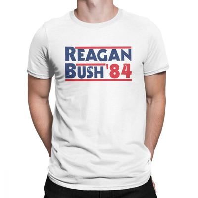 Printed Men T Shirt Reagan Bush 84 Vintage Tops Tees Short Sleeve Conservative Republican GOP O Neck Clothes Cotton TShirt