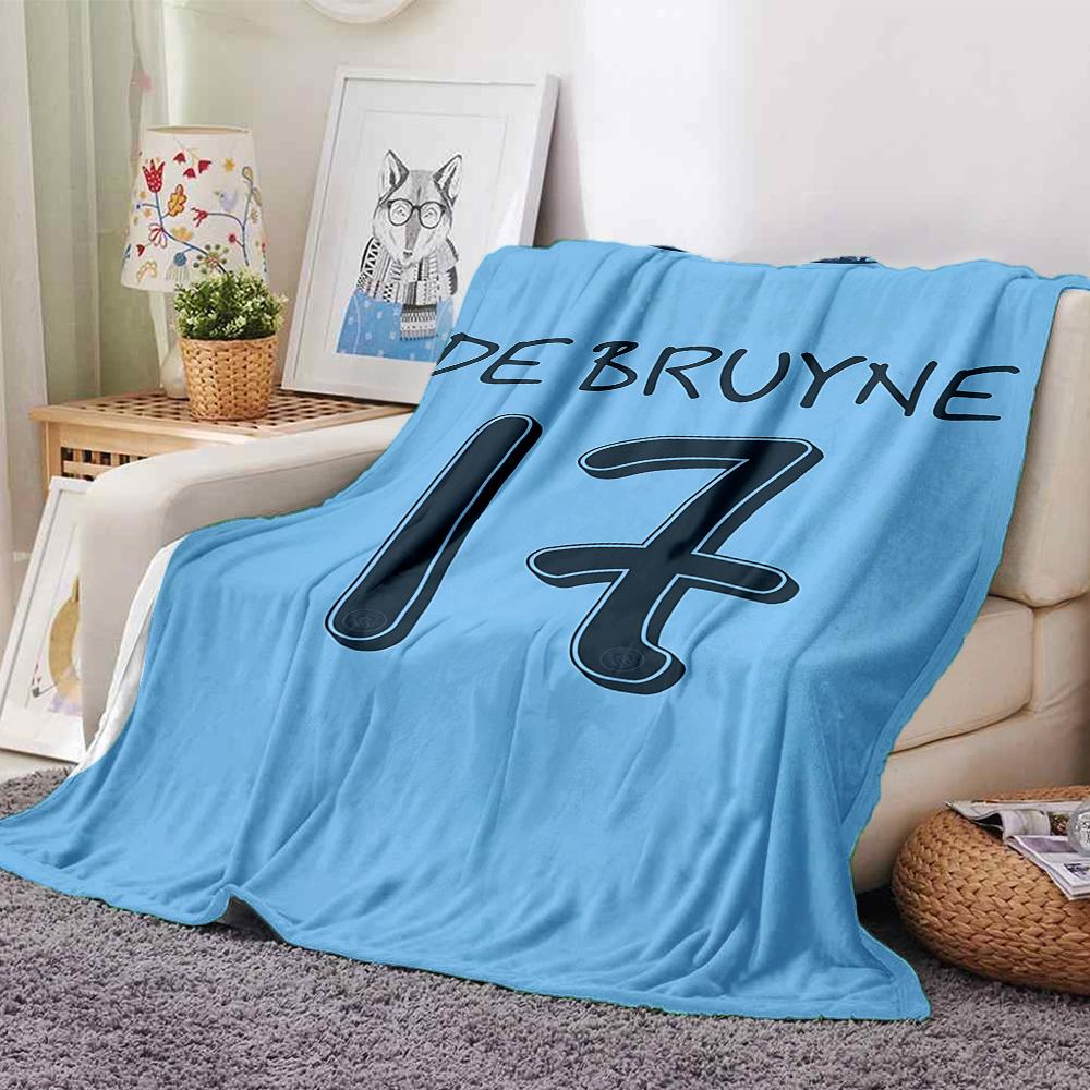 De Bruyne Jersey Blankets Flannel Printed Breathable Warm Throw Blanket for Home Office Bedspreads 0708a18