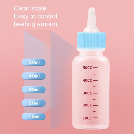 6 шт., 50 мл, устойчивая к молоку, прозрачная бутылка для укуса котенка, весы для корма, бутылочка для щенка, кормушка для кошек, собак, товары для домашних животных