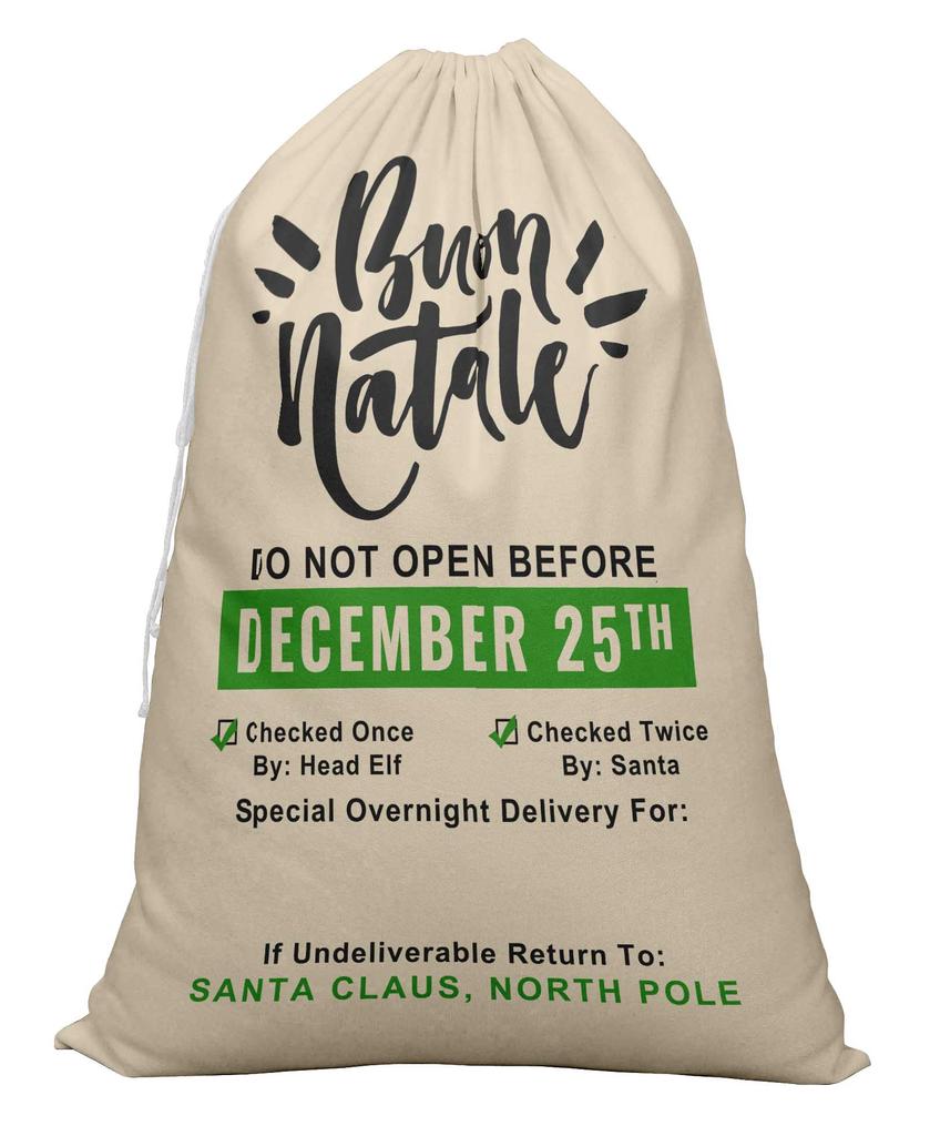 Printtoo 2 шт. Большие мешки Санты с завязками на шнурке, холщовые рождественские подарочные пакеты для детей, Рождество 27x20 дюймов