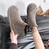New System Retro Cowhide Casual College Versatile Short Women's Boots Frosted Leather England Single Boot Plus Size 40