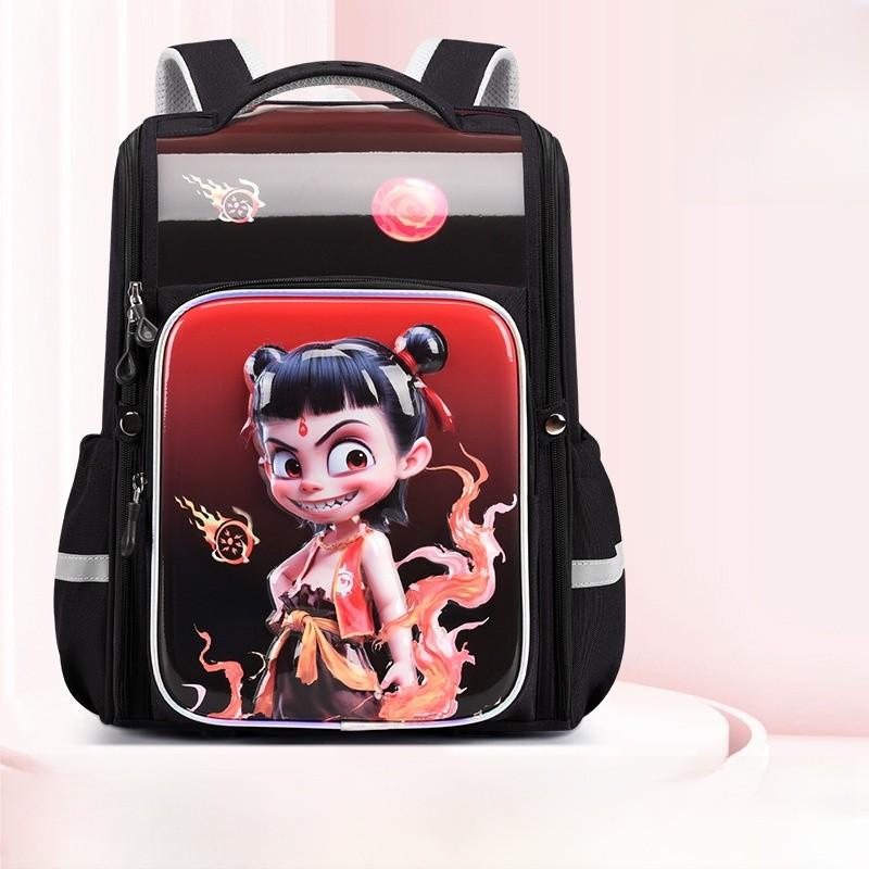 Nezha Children Cartoon Backpack With Spacious Storage For Elementary Students