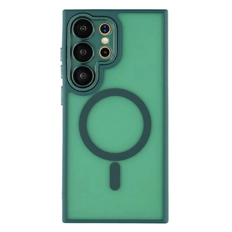For Samsung Galaxy S24 Ultra Magnetic Case WANLONFENG QB Series PC TPU Phone Cover with Screen Film