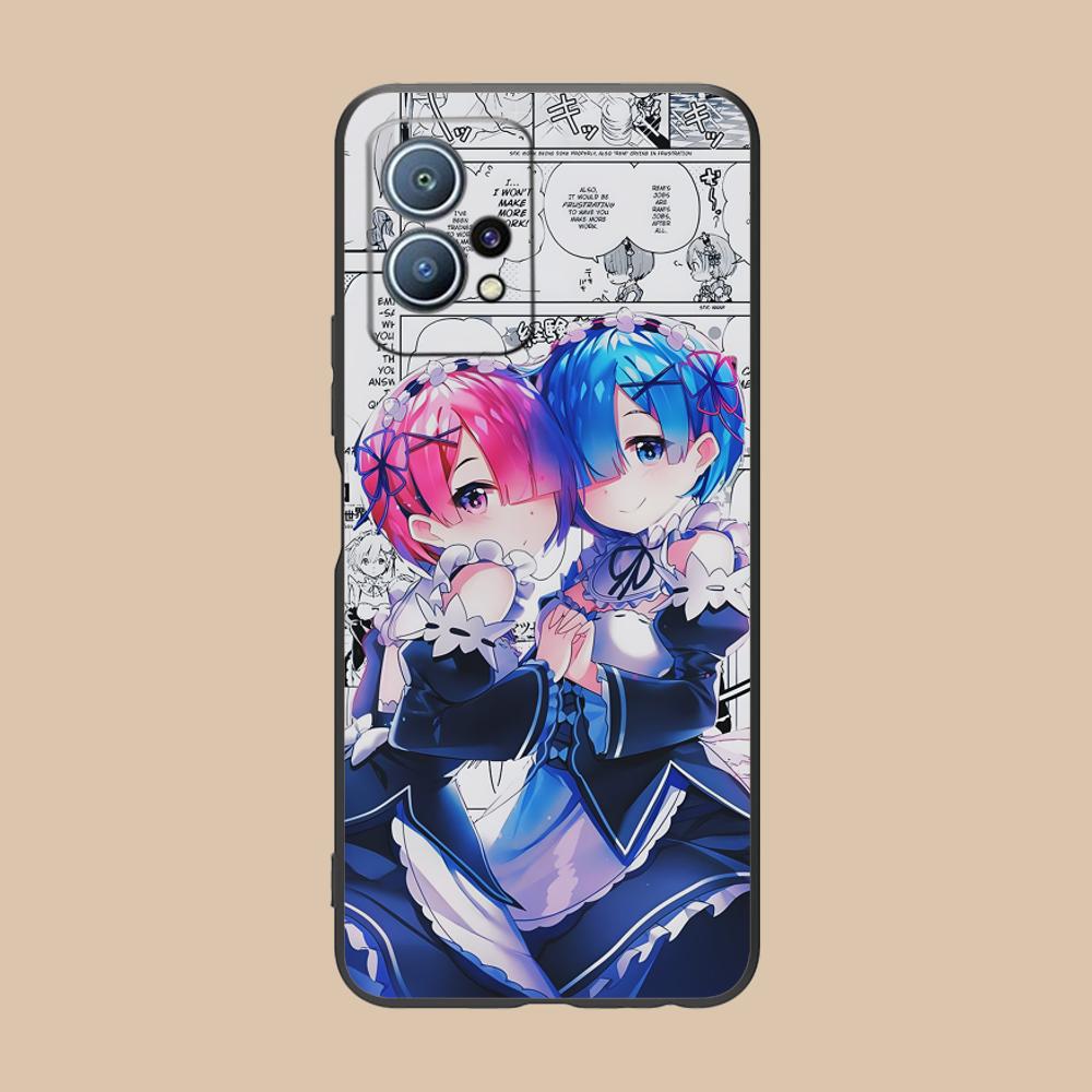 ReZero Rem Ram Matte TPU Mobile Phone Case for Huawei P60 P50 P40 P30 P20 P10 P9 P8 Pro Lite Plus Colorful Printing Cover