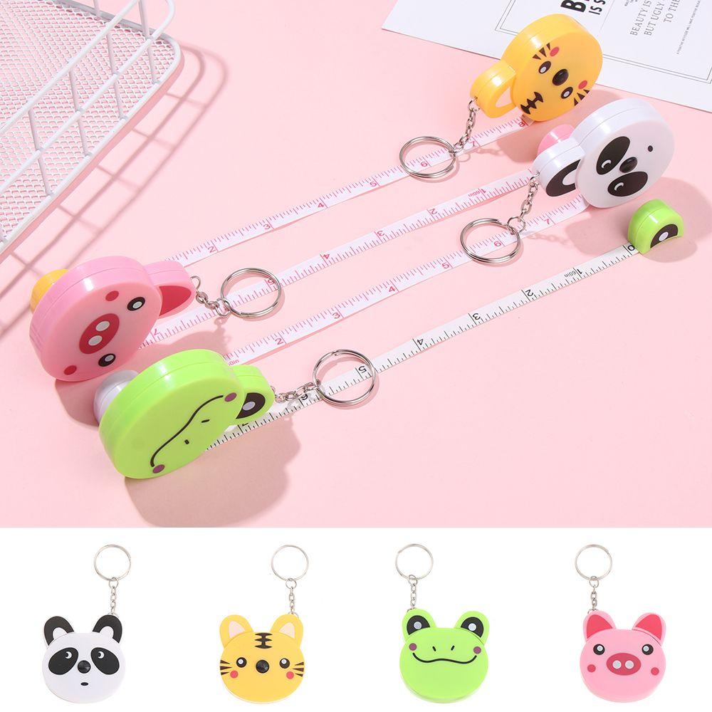 Mini Cartoon Animal Tape Measure Sewing Measure Ruler Measuring Ruler Automatic Stretch Ruler