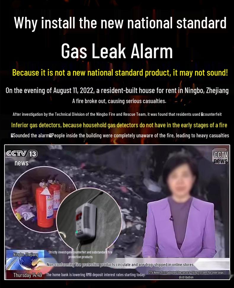 Commercial Gas Alarm with Automatic Shut-off Valve for Liquefied Natural Gas Detection