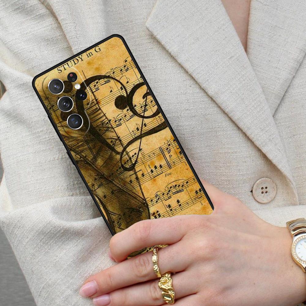 Клавиши пианино Винтажные ноты Чехол для телефона Samsung Galaxy S26 Ultra S25 S24 S23 S22 S21 S20 Note10
