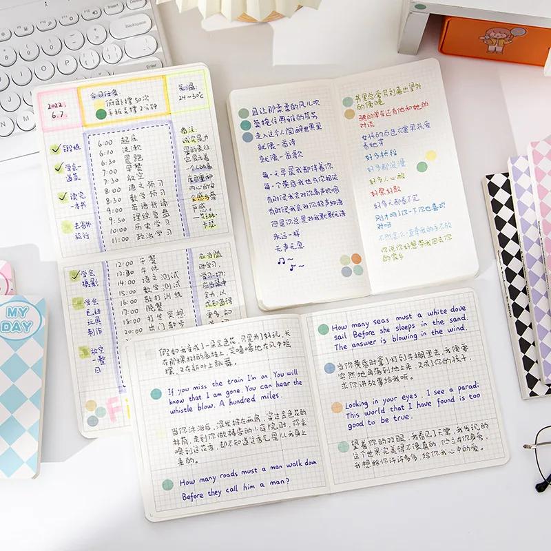 100sheets/pc Check Prints Square Rectangle Sticky Note Notebook Portable Memo Pad Notepad School Supplies