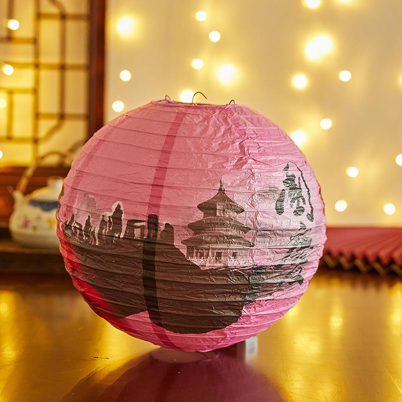 Бамбуковый бумажный фестивальный фонарь цветок с принтом букв бумажный фонарь Праздник середины осени