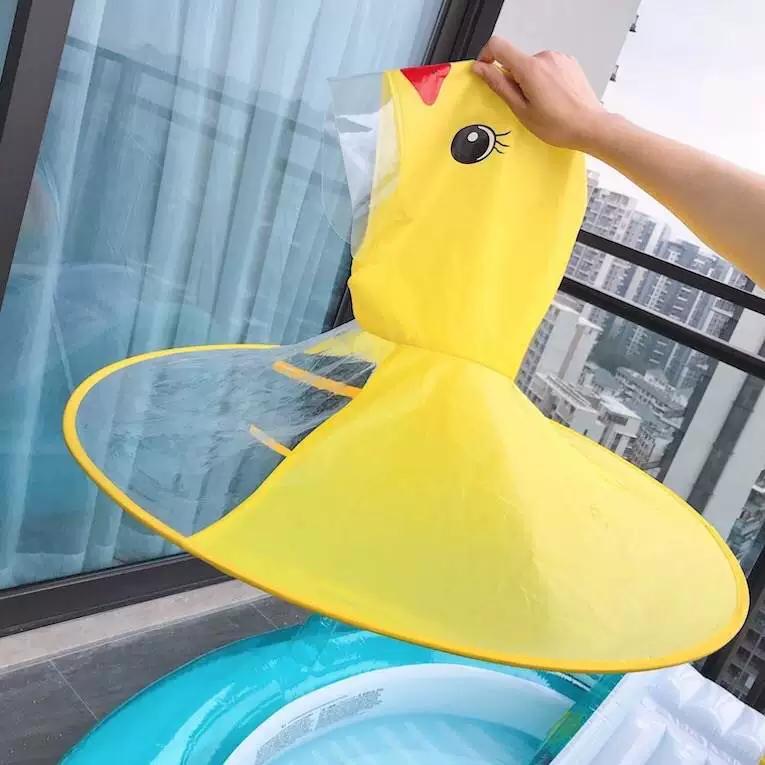 Girls' One-Piece Light Raincoat for Primary School Students