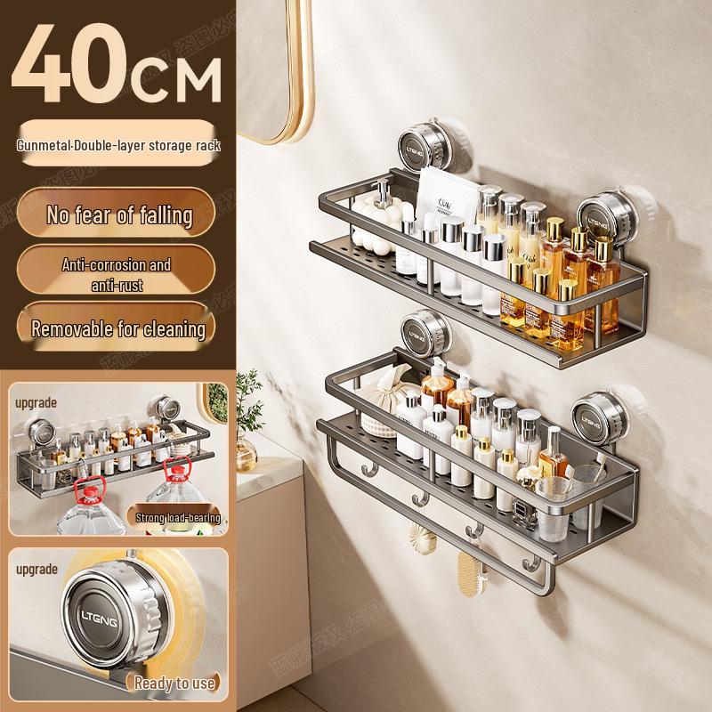 Настенная алюминиевая полка для полотенец и ванной комнаты на присосках