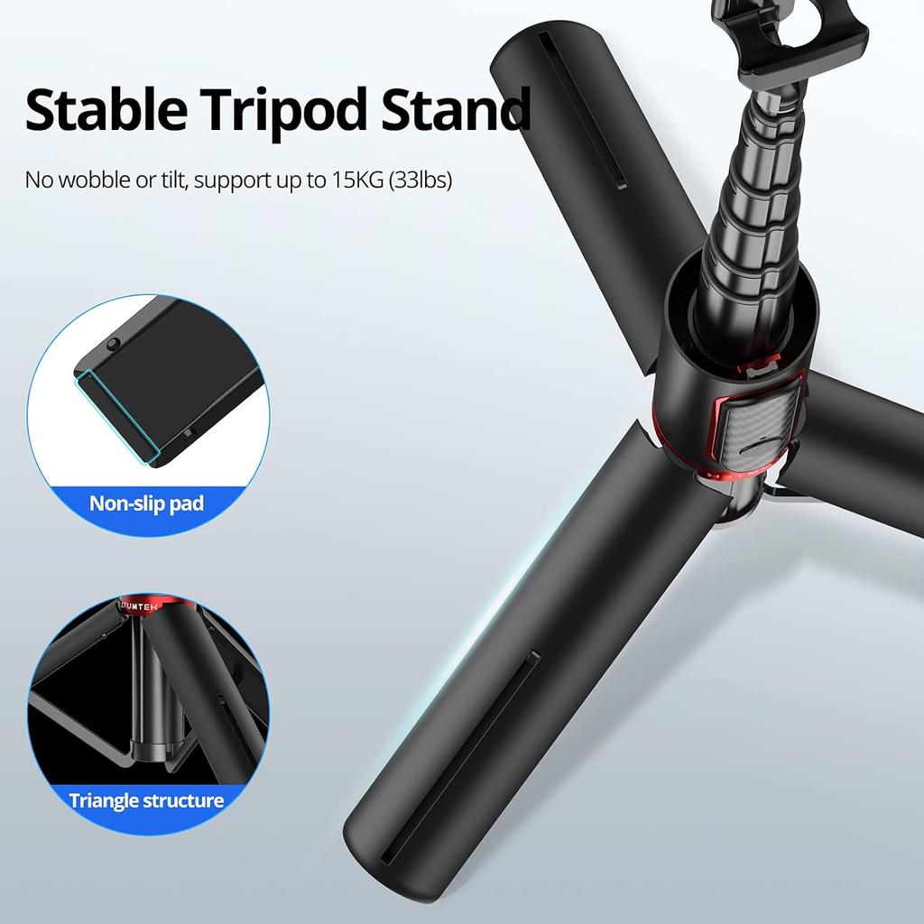 Bluetooth Selfie Stick Tripod Extendable 3 In 1 Aluminum Selfie Stick with Wireless Remote Stand Holder for Iphone Smartphone Mobile Phone Accessories