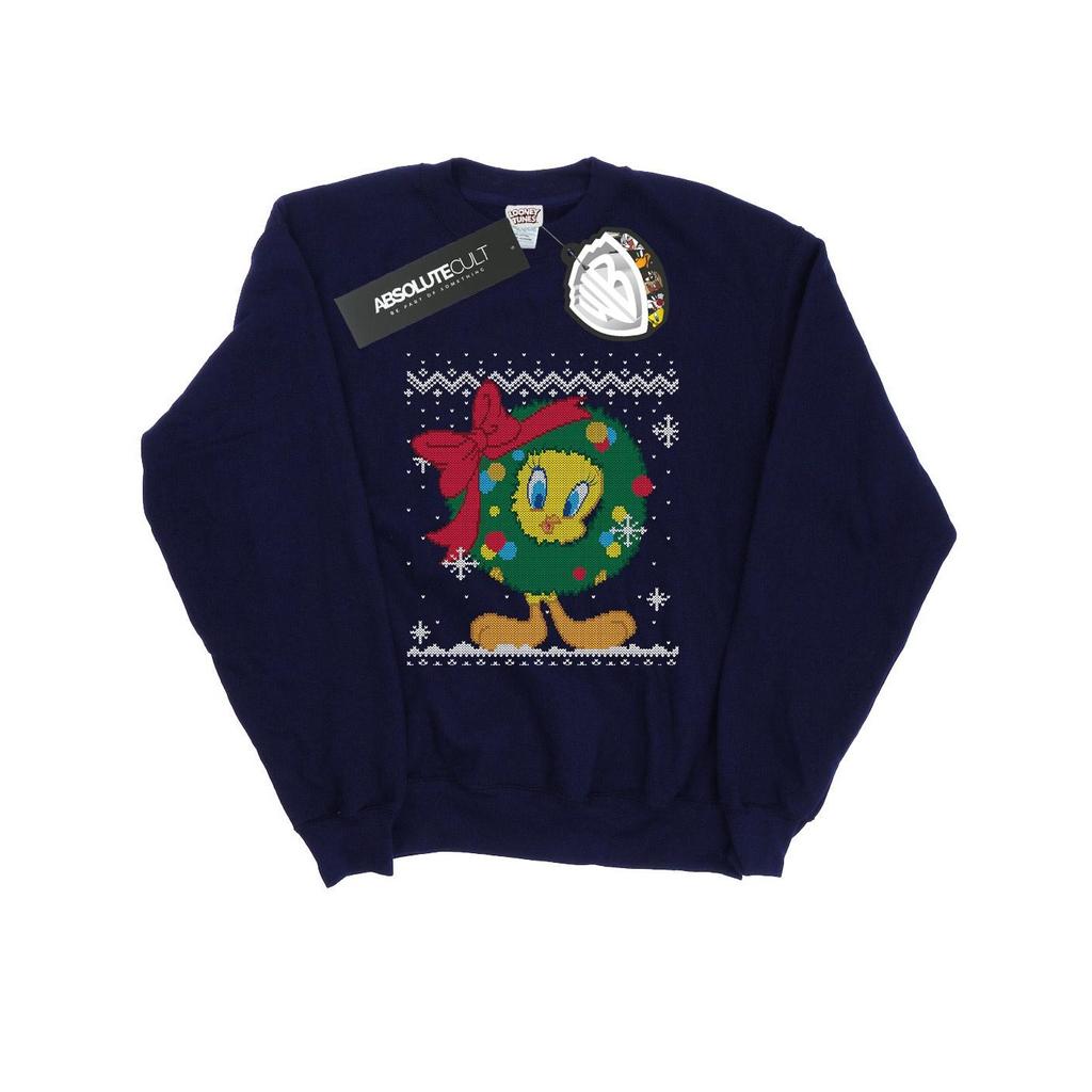 Looney Tunes Mens Tweety Pie Christmas Fair Isle Sweatshirt