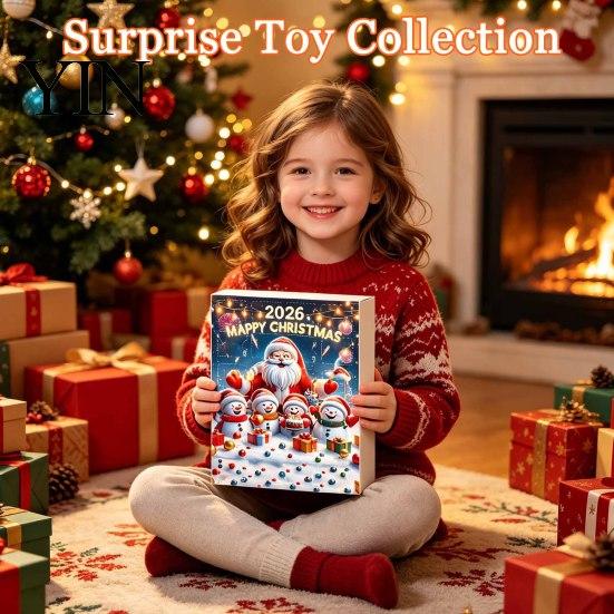 Christmas Advent Calendar 2026, Snowman 24 Day Countdown Box with Acrylic Hanging Holiday Pendants, Festive Tree Decor, Gift for Kids Girls
