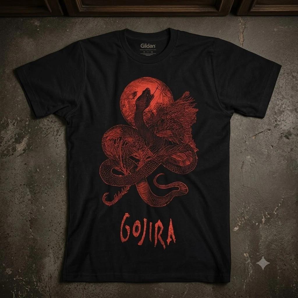 Официальная футболка Gojira Serpent Moon Мужская унисекс