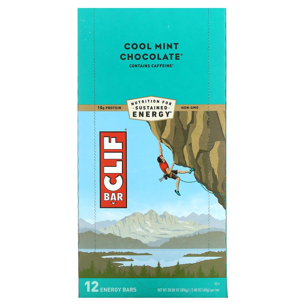 Clif Bar Energy Bar, Cool Mint Chocolate, 12 Bars, 2.40 Oz (68 G) Each