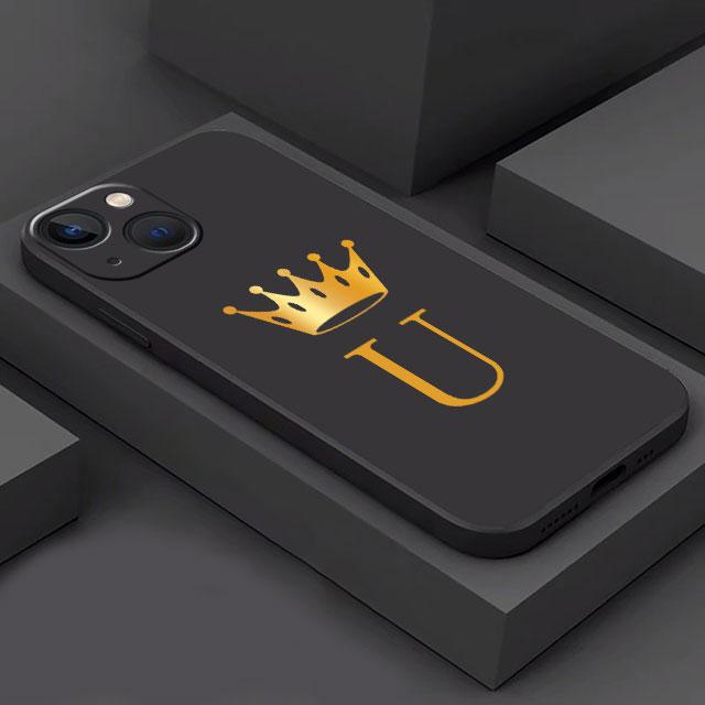 Чехол для телефона с буквами короны AB для iPhone Samsung Galaxy Redmi Xiaomi Oppo OnePlus Note SA 7 8 9 10 11 12 13 14 20 21 22 23 53 54 Pro Max Plus Ultra