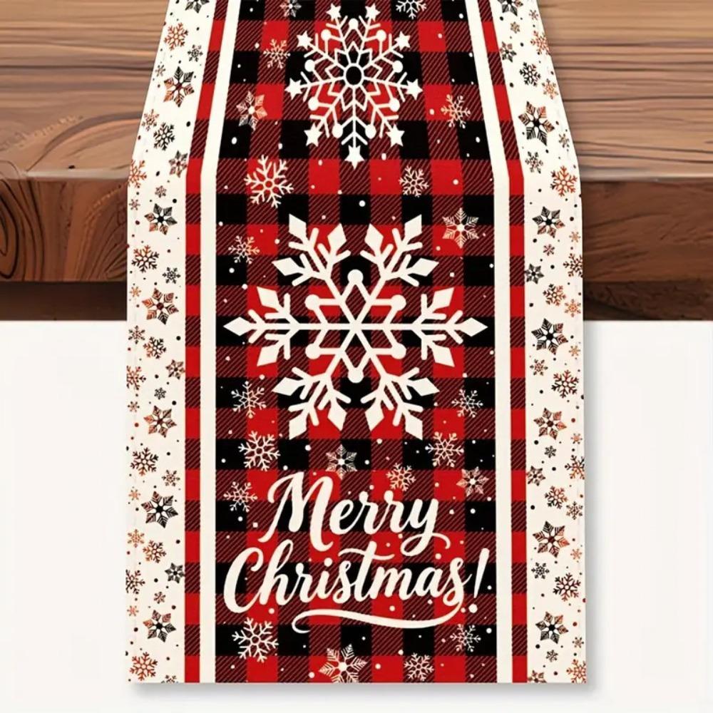 Праздничная скатерть-дорожка Рождественское украшение Принт Льняная настольная салфетка Маленькая накидка на обеденный стол