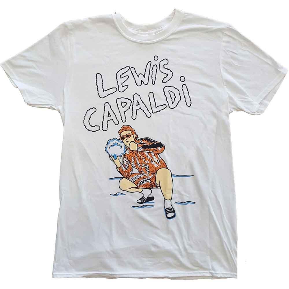 Lewis Capaldi T Shirt Snow Leopard Logo Official Mens White M