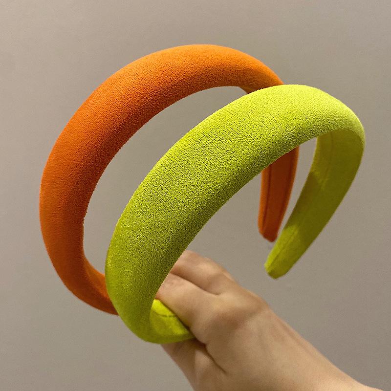 Разноцветная повязка на голову из плюшевой губки Dongdaemun: Универсальная широкая шпилька для девочек